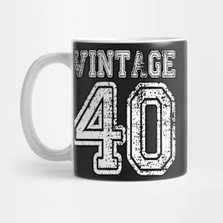 Vintage 40 2040 1940 T-shirt Birthday Gift Age Year Old Boy Girl Cute Funny Man Woman Jersey Style Mug